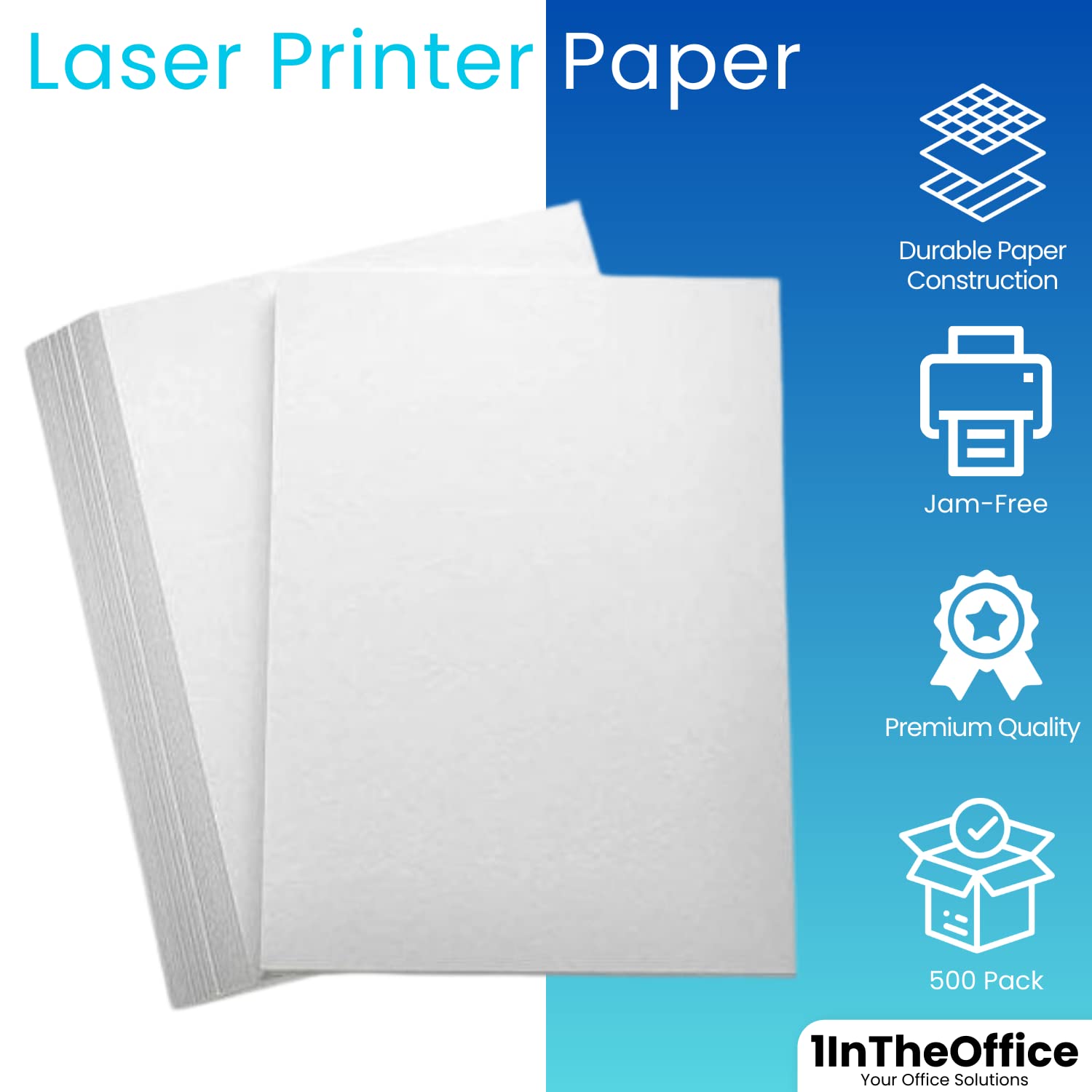 1InTheOffice, Laser Printer Paper, Laser Paper 8.5 x 11, 24